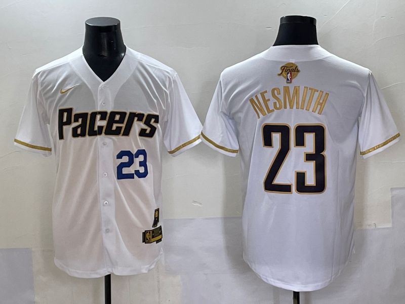 Men 2025 Indiana Pacers #23 Nesmith White Joint Name NBA Jersey style 25->->NBA Jersey